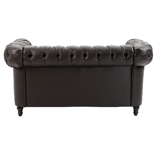 HOMCOM-Moderno-Divano-Due-Posti-Stile-Chesterfield-in-Ecopelle-Nero-con-Gambe-in-Legno-e-Struttura-Solida