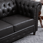 HOMCOM-Moderno-Divano-Due-Posti-Stile-Chesterfield-in-Ecopelle-Nero-con-Gambe-in-Legno-e-Struttura-Solida