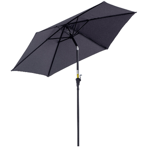 Outsunny Ombrellone da Giardino 2.7x2.4 m Inclinabile con Manovella, in Alluminio e Poliestere Grigio e Nero