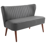HOMCOM-Divano-a-2-Posti-con-Telaio-in-Legno-e-Rivestimento-in-Pelle-Sintetica-Grigio