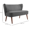 HOMCOM-Divano-a-2-Posti-con-Telaio-in-Legno-e-Rivestimento-in-Pelle-Sintetica-Grigio