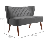 HOMCOM-Divano-a-2-Posti-con-Telaio-in-Legno-e-Rivestimento-in-Pelle-Sintetica-Grigio