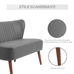 HOMCOM-Divano-a-2-Posti-con-Telaio-in-Legno-e-Rivestimento-in-Pelle-Sintetica-Grigio