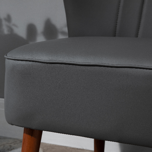 HOMCOM-Divano-a-2-Posti-con-Telaio-in-Legno-e-Rivestimento-in-Pelle-Sintetica-Grigio