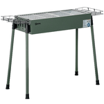 Outsunny Barbecue a Carbonella con 2 Griglie e Cestini Laterali, 77x30x70cm, Verde Scuro