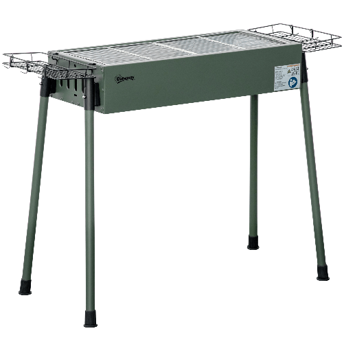 Outsunny-Barbecue-a-Carbonella-con-2-Griglie-e-Cestini-Laterali-77x30x70cm-Verde-Scuro