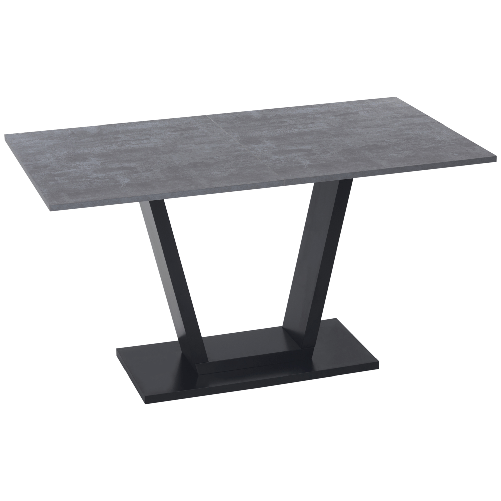 HOMCOM-Tavolo-da-Pranzo-per-4-6-persone-con-Piano-Effetto-Marmo-e-Base-in-Acciaio-140x80x76cm-Nero