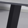 HOMCOM-Tavolo-da-Pranzo-per-4-6-persone-con-Piano-Effetto-Marmo-e-Base-in-Acciaio-140x80x76cm-Nero