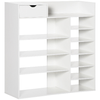 HOMCOM-Mobile-Scarpiera-Salvaspazio-con-Ripiani-e-Cassetto-per-12-Scarpe-88x30x93cm-Bianco