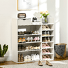 HOMCOM-Mobile-Scarpiera-Salvaspazio-con-Ripiani-e-Cassetto-per-12-Scarpe-88x30x93cm-Bianco