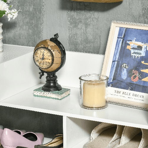 HOMCOM-Mobile-Scarpiera-Salvaspazio-con-Ripiani-e-Cassetto-per-12-Scarpe-88x30x93cm-Bianco