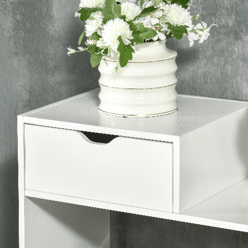 HOMCOM-Mobile-Scarpiera-Salvaspazio-con-Ripiani-e-Cassetto-per-12-Scarpe-88x30x93cm-Bianco