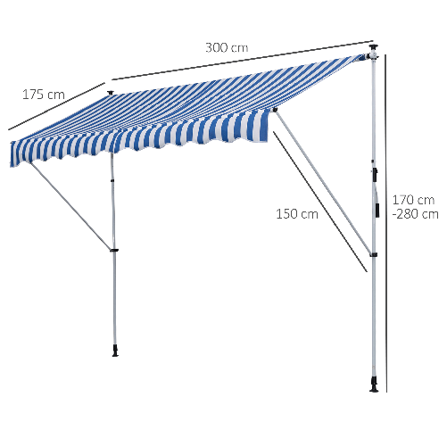 Outsunny-Tenda-da-Sole-a-Bracci-3x1-5m-con-Manovella-e-Struttura-Telescopica-Bianco-e-Blu