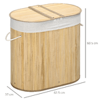 HOMCOM-Cesto-Portabiancheria-a-2-Sezioni-2-Coperchi-e-Capacita-100L-con-Sacca-Interna-Removibile-62-5x37x60-5-cm