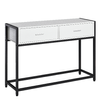 HOMCOM-Tavolo-Consolle-per-Ingresso-con-2-Cassetti-in-Legno-Bianco-e-Metallo-Nero