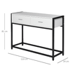 HOMCOM-Tavolo-Consolle-per-Ingresso-con-2-Cassetti-in-Legno-Bianco-e-Metallo-Nero