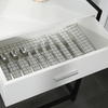 HOMCOM-Tavolo-Consolle-per-Ingresso-con-2-Cassetti-in-Legno-Bianco-e-Metallo-Nero