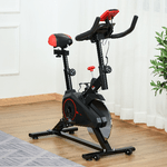 HOMCOM-Cyclette-per-Allenamento-Aerobico-con-Display-LCD-Resistenza-Regolabile-Voltano-6-kg-Nero-e-Rosso