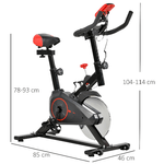 HOMCOM-Cyclette-per-Allenamento-Aerobico-con-Display-LCD-Resistenza-Regolabile-Voltano-6-kg-Nero-e-Rosso