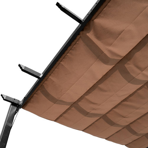 Outsunny-Gazebo-Pergola-da-Giardino-3x4m-con-Telo-in-Poliestere-e-Struttura-in-Alluminio-Grigio-e-Marrone
