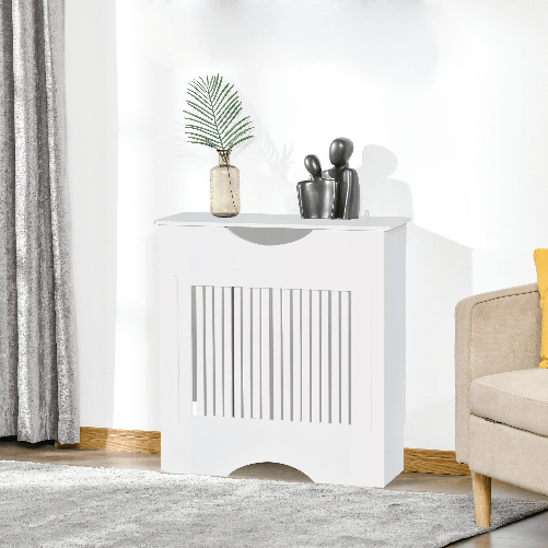 HOMCOM-Copritermosifone-Bianco-in-MDF-con-Piano-d-Appoggio-e-Design-Antiribaltamento-78x19x82-cm