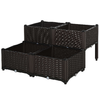 Outsunny-Set-4-Pezzi-Fioriere-da-Esterno-Autoirriganti-Rialzate-Letto-da-Giardino-Rialzato-per-Fiori-Effetto-Rattan-in-PP-Marrone