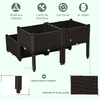 Outsunny-Set-4-Pezzi-Fioriere-da-Esterno-Autoirriganti-Rialzate-Letto-da-Giardino-Rialzato-per-Fiori-Effetto-Rattan-in-PP-Marrone