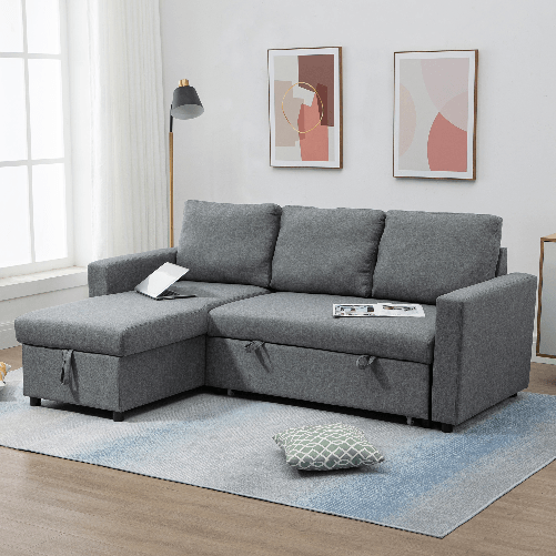 HOMCOM-Divano-Letto-3-Posti-e-Penisola-con-Contenitore-Rivestimento-Tessuto-Effetto-Lino-211-5x146x85cm