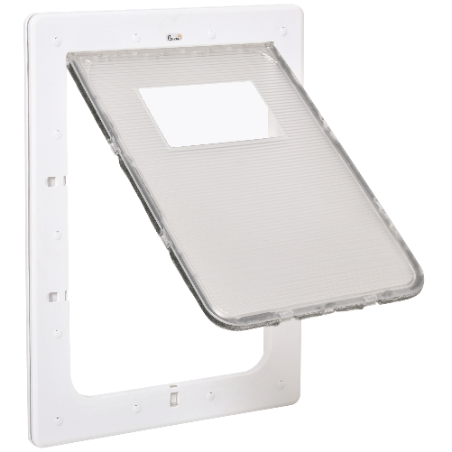 PawHut-Gattaiola-con-Sistema-di-Blocco-per-Vetro-Rete-e-Porte-38-6x52x1-8cm-Bianco