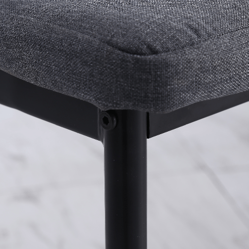 HOMCOM-Set-4-Sedie-Imbottite-per-Soggiorno-o-Sala-da-Pranzo-Sedie-da-Cucina-Moderne-in-Metallo-e-Tessuto-Grigio