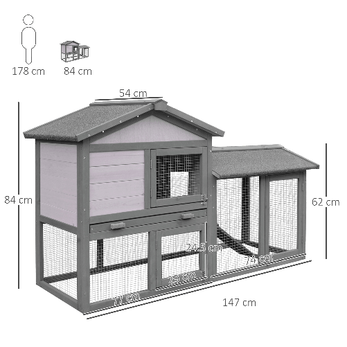 PawHut-Conigliera-in-Legno-da-Esterno-Casetta-con-Tetto-e-Recinto