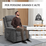 HOMCOM-Poltrona-Relax-Alzapersona-Reclinabile-con-Poggiapiedi-Rivestimento-in-Tessuto-Grigio