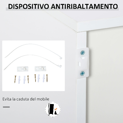 HOMCOM-Mobiletto-Multiuso-2-Cassetti-e-2-Armadietti-Apertura-a-Pressione