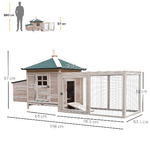 PawHut-Pollaio-da-Giardino-Prefabbricato-in-Legno-196x76x97cm-Color-Legno