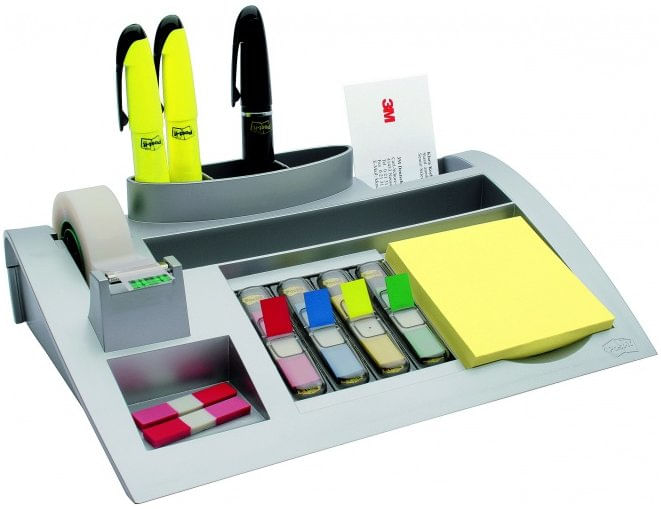 Post-It-Desktop-Organizer-C50-dispenser-per-foglio-appunti-Argento