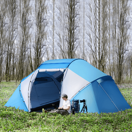 Outsunny-Tenda-da-Campeggio-per-6-Persone-con-Ampio-Vestibolo-430-240-170cm-Bianco-e-Azzurro