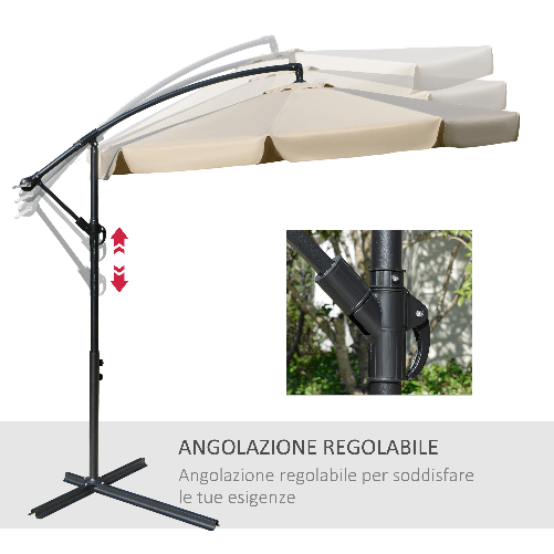 Outsunny-Ombrellone-da-Giardino--2-7x2-7m-a-Braccio-con-Tettuccio-Regolabile-Marrone-Chiaro