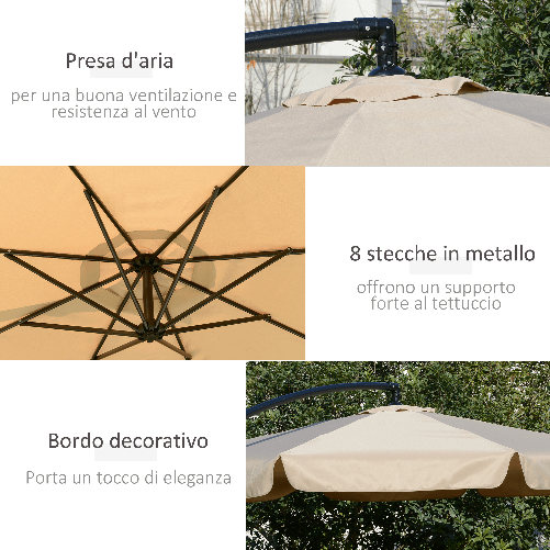 Outsunny-Ombrellone-da-Giardino--2-7x2-7m-a-Braccio-con-Tettuccio-Regolabile-Marrone-Chiaro