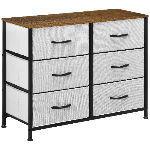 HOMCOM-Cassettiera-6-Cassetti-in-Tessuto-Rimovibili-in-Legno-e-Acciaio-Stile-Industriale-80x30x62-5cm