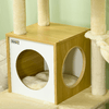 PawHut-Albero-per-Gatti-con-Casetta-Tiragraffi-per-Gatti-Posatoio-e-Paletto-48-5x48-5x141-5-cm-Beige