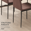 HOMCOM-Set-4-Sedie-Imbottite-per-Soggiorno-o-Sala-da-Pranzo-Sedie-da-Cucina-Moderne-in-Metallo-e-Tessuto-Cachi