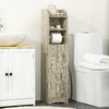kleankin-Mobile-Bagno-in-Truciolato-con-2-Ripiani-e-Armadietto-a-2-livelli-23x18x100cm-Grigio