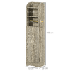 kleankin-Mobile-Bagno-in-Truciolato-con-2-Ripiani-e-Armadietto-a-2-livelli-23x18x100cm-Grigio
