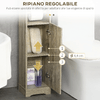 kleankin-Mobile-Bagno-in-Truciolato-con-2-Ripiani-e-Armadietto-a-2-livelli-23x18x100cm-Grigio