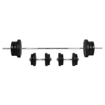 HOMCOM-Set-Bilanciere-e-Dischi-66kg-con-2-Manubri-Pesi-Bilanciere-Palestra-Manubri-con-14-Dischi-in-Acciaio-e-Plastica