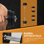 HOMCOM-Set-Bilanciere-e-Dischi-66kg-con-2-Manubri-Pesi-Bilanciere-Palestra-Manubri-con-14-Dischi-in-Acciaio-e-Plastica