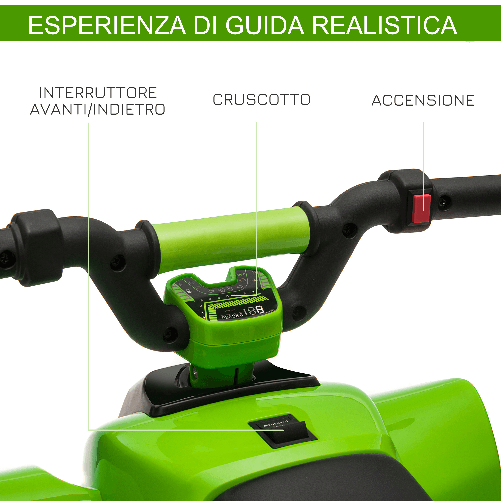 HOMCOM-Quad-Elettrico-per-Bambini-con-Batteria-Ricaricabile-6V-e-Marcia-Avanti-e-Indietro-72x40x45-5-cm-Verde