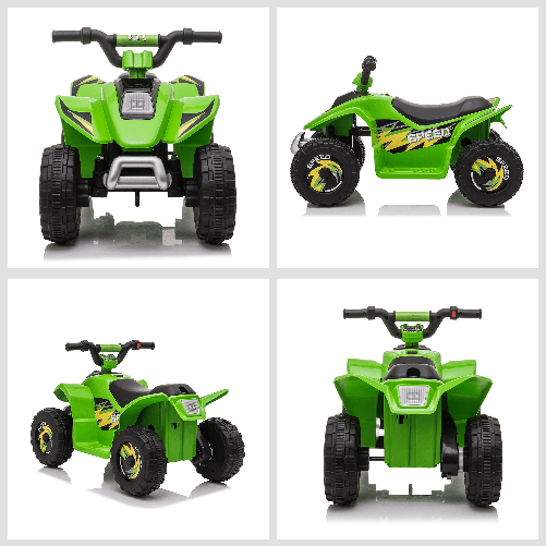 HOMCOM-Quad-Elettrico-per-Bambini-con-Batteria-Ricaricabile-6V-e-Marcia-Avanti-e-Indietro-72x40x45-5-cm-Verde