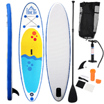 HOMCOM Tavola SUP Gonfiabile Stand Up Paddle con Pagaia Regolabile, Tavola da Surf con Accessori Inclusi, Blu 305x76x10cm