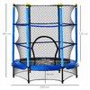 HOMCOM-Tappeto-Elastico-per-Bambini-3-6-Anni-con-Rete-Bordo-Imbottito-e-Corde-Elastiche-Trampolino-da-Giardino--140x160cm-Blu-e-Nero